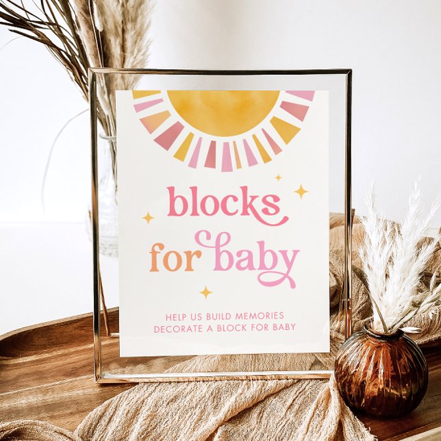 Sunshine Baby Shower Blocks for Baby Sign (Creator Uploaded)