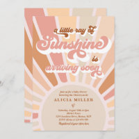 Sunshine Baby Shower Boho Muted Rainbow Sunshine