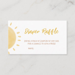 Sunshine Baby Shower Diaper Raffle Business Card