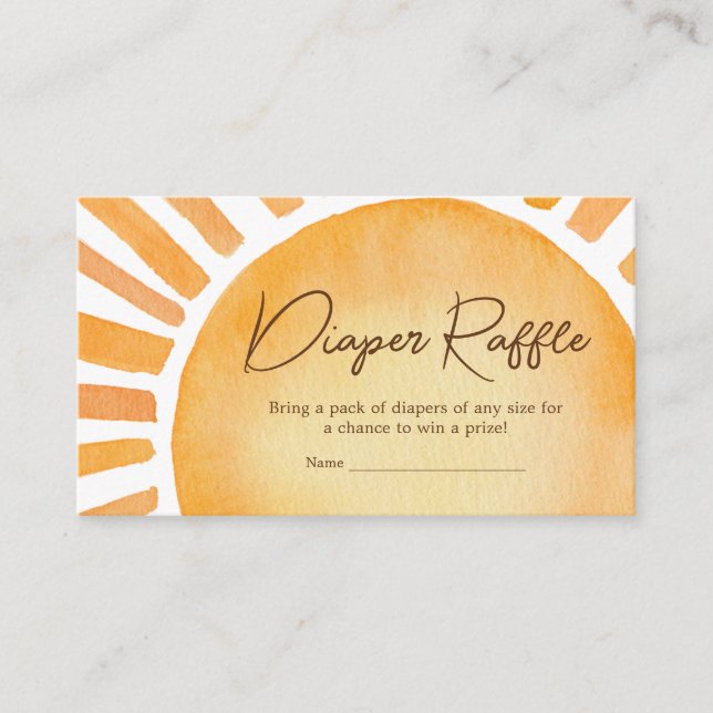 Sunshine Baby Shower Diaper Raffle Enclosure Card (Front)