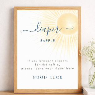 Sunshine Baby Shower Diaper Raffle Party Sign