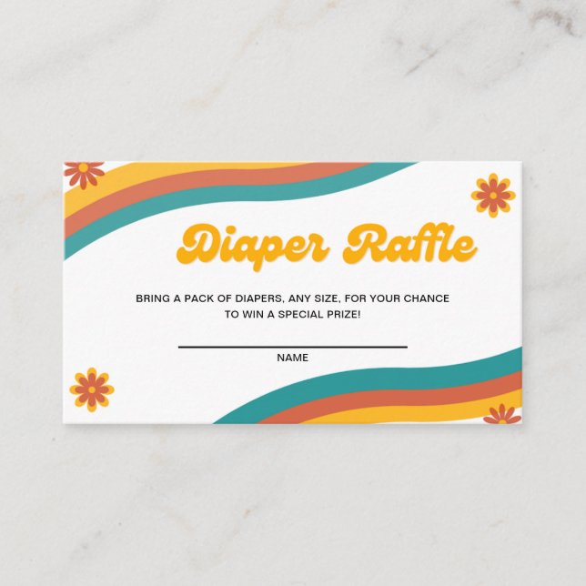 Sunshine Baby Shower Diaper Raffle Ticket  Enclosure Card (Front)