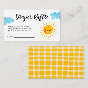 Sunshine Baby Shower Diaper Raffle Ticket Enclosure Card
