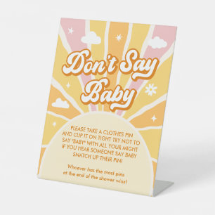 Sunshine Baby Shower Don't Say Baby Game Pedestal Sign