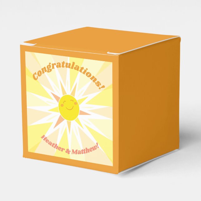Sunshine Baby Shower Favor Box (Front Side)