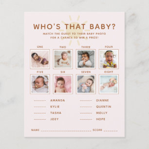 Sunshine Baby Shower Guess the Baby Photo Game