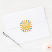 Sunshine Baby Shower Here Come The Son Favours Classic Round Sticker (Envelope)