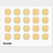 Sunshine Baby Shower Here Come The Son Favours Classic Round Sticker (Sheet)