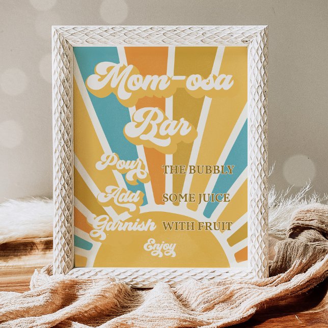 Sunshine Baby Shower Here Come The Son Mom-osa Bar Poster (Creator Uploaded)