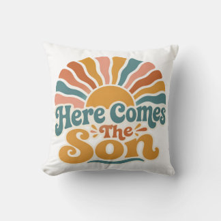 Sunshine Baby Shower Here Come The Son Throw Pillow