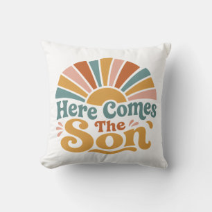 Sunshine Baby Shower Here Come The Son Throw Pillow