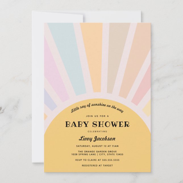 Sunshine Baby Shower Invitation (Front)
