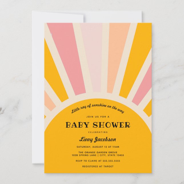 Sunshine Baby Shower Invitation (Front)