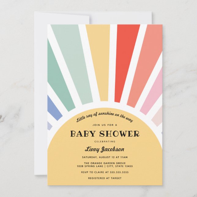Sunshine Baby Shower Invitation (Front)