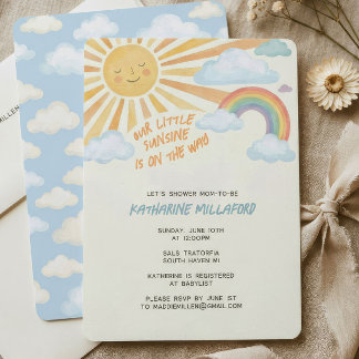 Sunshine Baby Shower Invitation | Rainbow Theme