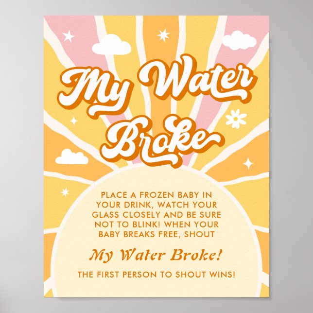 Sunshine Baby Shower My Water Broke Game Poster (Front)