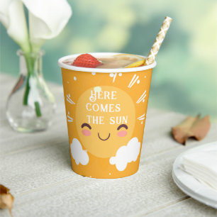Sunshine baby shower paper cups