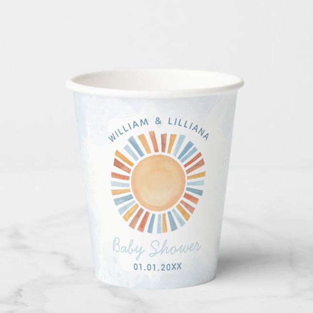 Sunshine Baby Shower Paper Cups (Front)