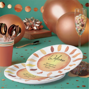 Sunshine baby shower paper plate