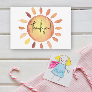 Sunshine baby shower thank you card
