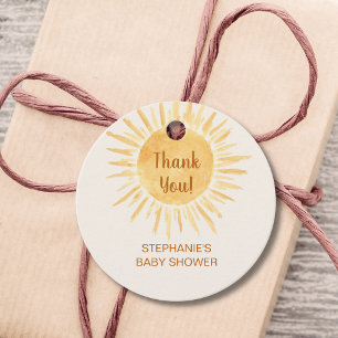 Sunshine Baby Shower Thank You Favour Tags