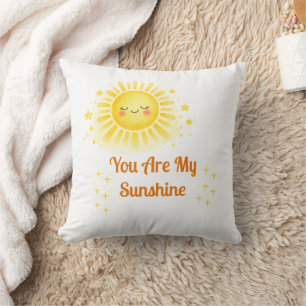 Sunshine Baby Shower Watercolor Sun Design Throw Pillow
