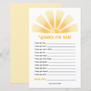 Sunshine Baby Shower Wishes For Baby