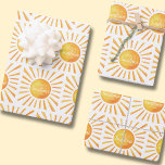 Sunshine Baby Shower Wrapping Paper Sheet<br><div class="desc">Sunshine Baby Shower wrapping paper sheets and matching party celebration range.  Add your own name to customize.  Matching items available.  Original art from artists own illustrations. Please use the message me button below for help with further customization and special requests.  © Zoe Chapman Design</div>