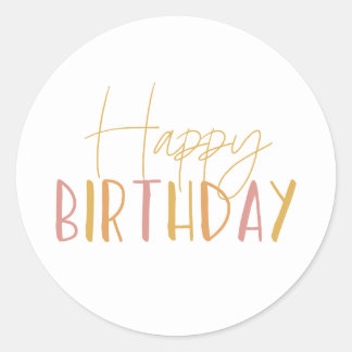 Sunshine Birthday Happy Birthday Cupcake Toppers Classic Round Sticker