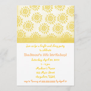 Sunshine Birthday Invitation