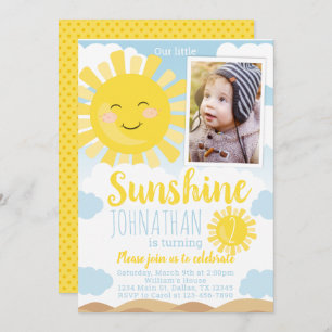Sunshine Birthday Party Invitation Invite