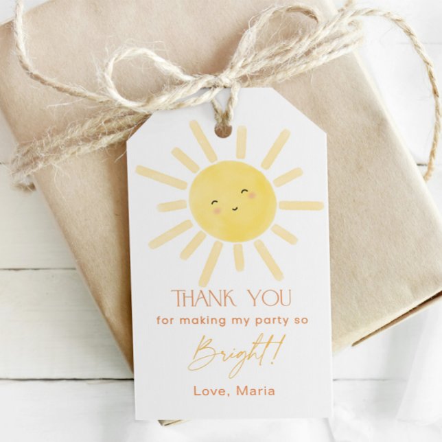 Sunshine birthday thank you gift tags (Creator Uploaded)