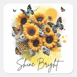 Sunshine Bloom Square Sticker