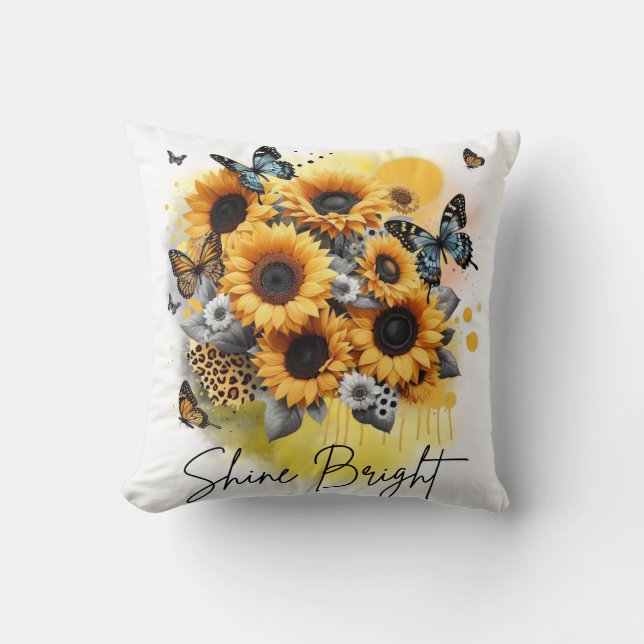 Sunshine Bloom Throw Pillow (Front)