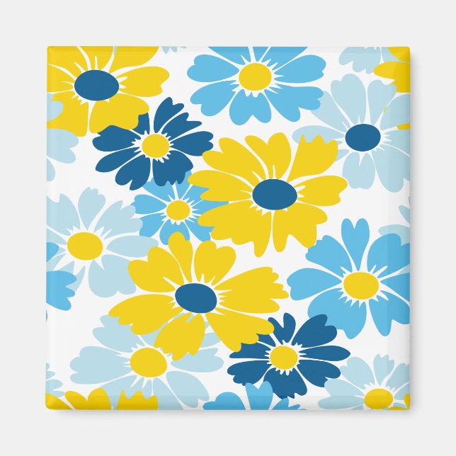 Sunshine Blue Sky Blooming Daisy  Magnet (Front)