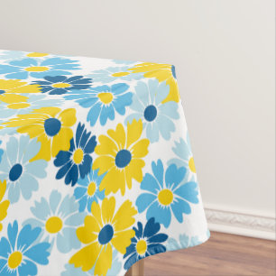 Sunshine Blue Sky Blooming Daisy Tablecloth