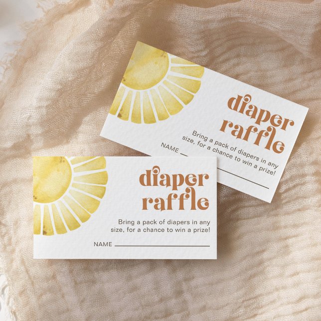 Sunshine Boho Baby Shower Diaper Raffle Ticket Enclosure Card (Creator Uploaded)