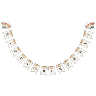 sunshine boho heureux anniversaire bannière