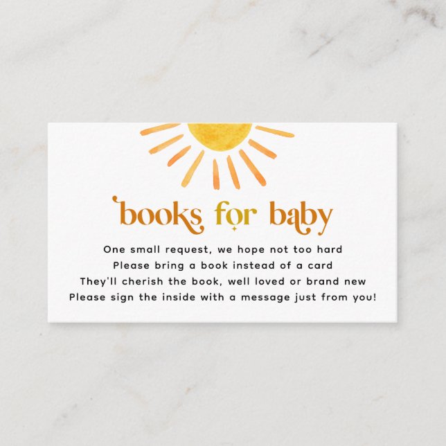 Sunshine Books for Baby Enclosure Card (Front)