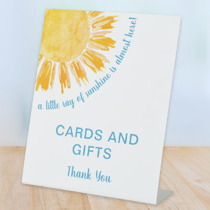 Sunshine Boy's Baby Shower Cards And Gifts Pedestal Sign