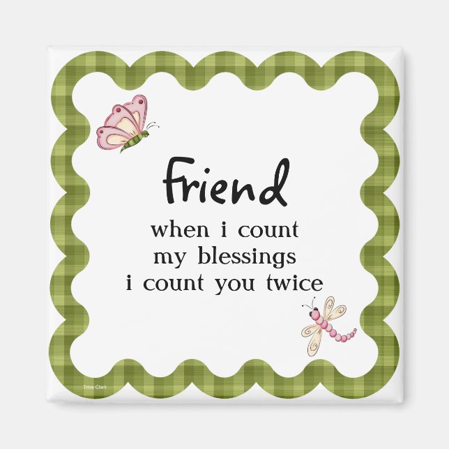 Sunshine Butterfly Friendship Blessings Gift Magnet (Front)