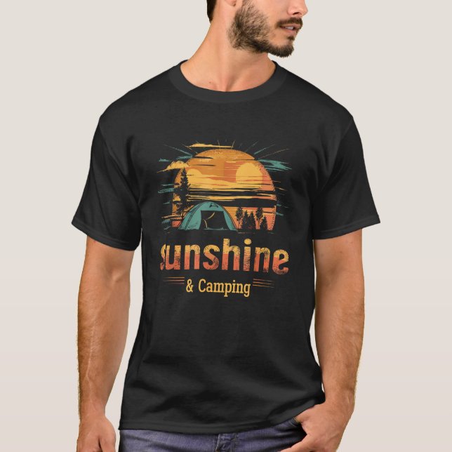 Sunshine Camping for Campers Summer Camp T-Shirt (Front)