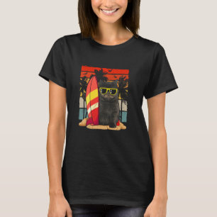 Sunshine Cat Summertime Cool Black Cat Summer Seas T-Shirt