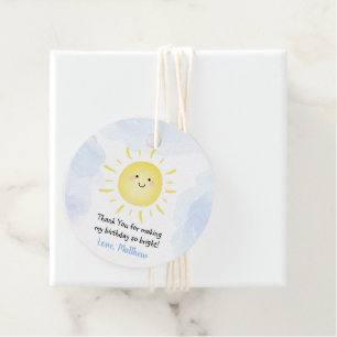 Sunshine Clouds Blue Boy Birthday Favour Tags