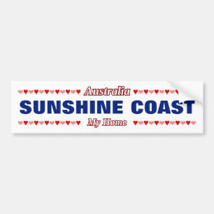 SUNSHINE COAST - My Home - Australia; Hearts Bumper Sticker