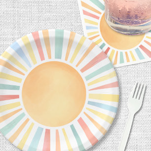 Sunshine Colourful Summer Sun Paper Plate