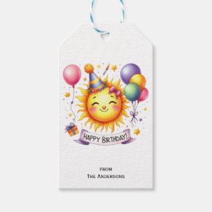 Sunshine Custom Name Happy Birthday Gift Tags