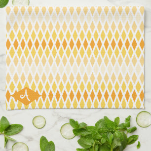 Sunshine Diamond Ombre Monogram Kitchen Towel