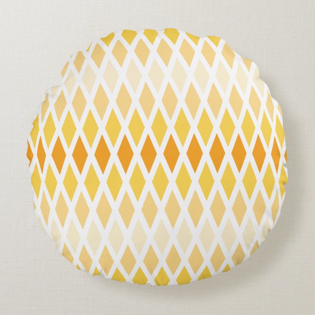 Sunshine Diamond Ombre Round Pillow (Front)
