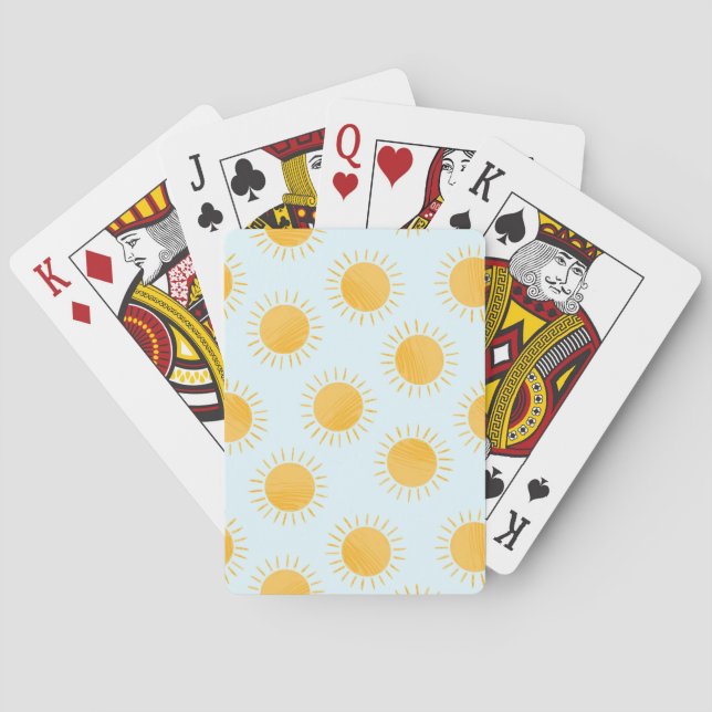 Sunshine Doodle Day Pattern Playing Cards (Back)